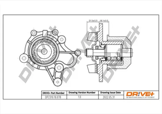 Wasserpumpe, Motorkühlung DR!VE+ DP2310.10.078 Bild Wasserpumpe, Motorkühlung DR!VE+ DP2310.10.078