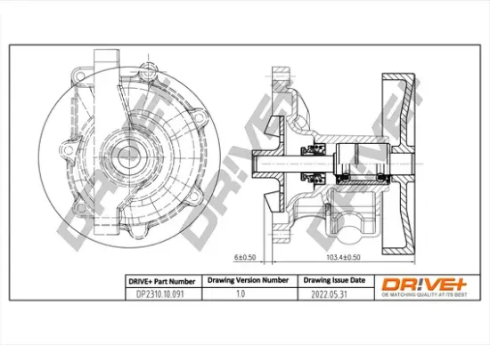 Wasserpumpe, Motorkühlung DR!VE+ DP2310.10.091 Bild Wasserpumpe, Motorkühlung DR!VE+ DP2310.10.091