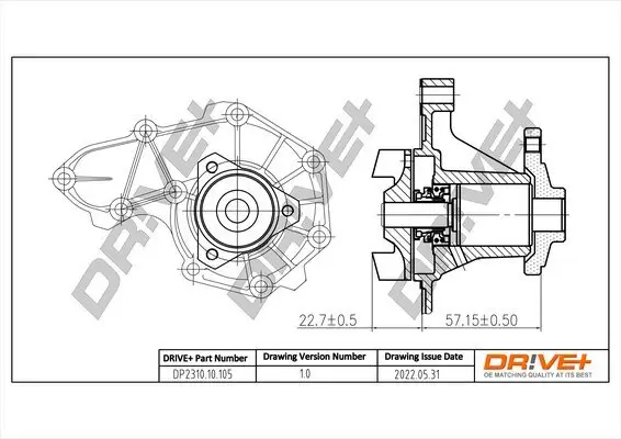 Wasserpumpe, Motorkühlung Dr!ve+ DP2310.10.105 Bild Wasserpumpe, Motorkühlung Dr!ve+ DP2310.10.105