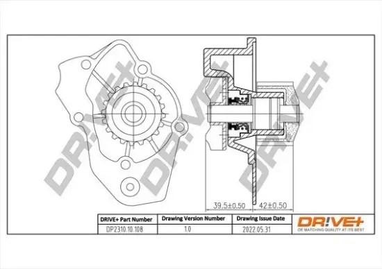 Wasserpumpe, Motorkühlung Dr!ve+ DP2310.10.108 Bild Wasserpumpe, Motorkühlung Dr!ve+ DP2310.10.108