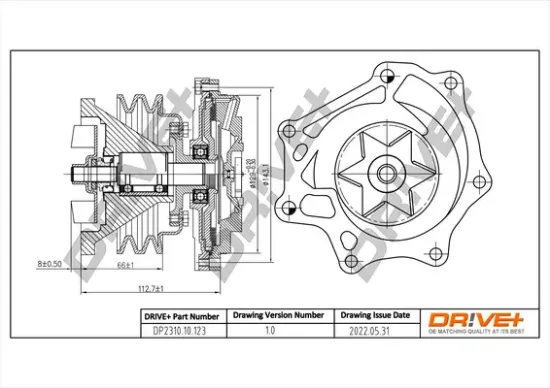 Wasserpumpe, Motorkühlung DR!VE+ DP2310.10.123 Bild Wasserpumpe, Motorkühlung DR!VE+ DP2310.10.123