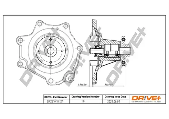 Wasserpumpe, Motorkühlung DR!VE+ DP2310.10.124 Bild Wasserpumpe, Motorkühlung DR!VE+ DP2310.10.124