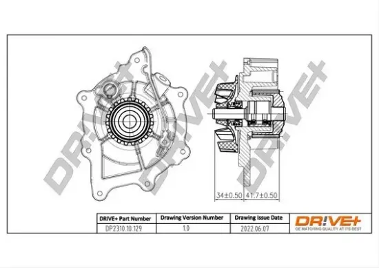 Wasserpumpe, Motorkühlung Dr!ve+ DP2310.10.129 Bild Wasserpumpe, Motorkühlung Dr!ve+ DP2310.10.129