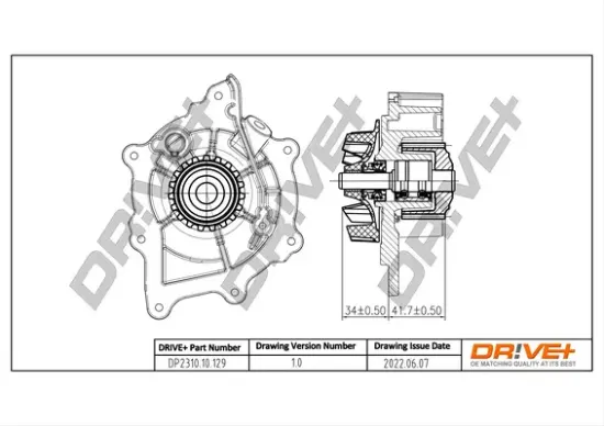 Wasserpumpe, Motorkühlung DR!VE+ DP2310.10.129 Bild Wasserpumpe, Motorkühlung DR!VE+ DP2310.10.129
