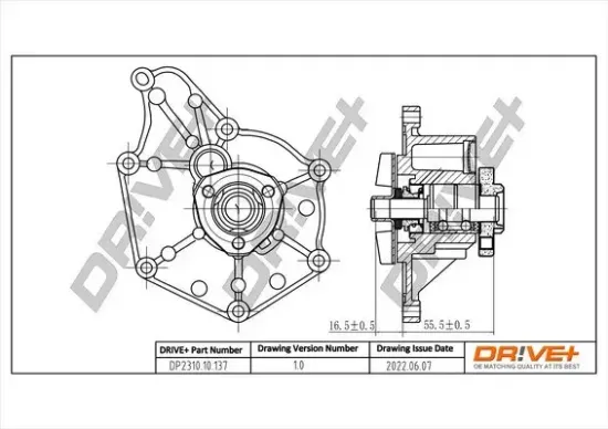 Wasserpumpe, Motorkühlung Dr!ve+ DP2310.10.137 Bild Wasserpumpe, Motorkühlung Dr!ve+ DP2310.10.137