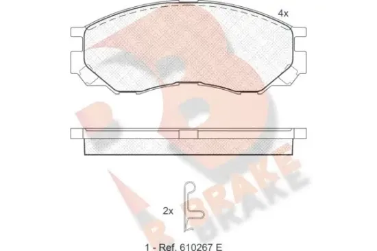 Bremsbelagsatz, Scheibenbremse Vorderachse R BRAKE RB1234 Bild Bremsbelagsatz, Scheibenbremse Vorderachse R BRAKE RB1234