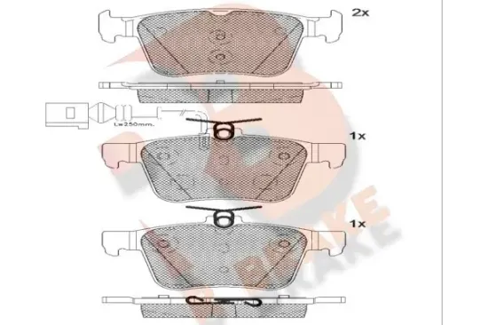 Bremsbelagsatz, Scheibenbremse Hinterachse R BRAKE RB2098-203 Bild Bremsbelagsatz, Scheibenbremse Hinterachse R BRAKE RB2098-203