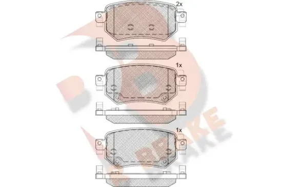 Bremsbelagsatz, Scheibenbremse Hinterachse R BRAKE RB2263 Bild Bremsbelagsatz, Scheibenbremse Hinterachse R BRAKE RB2263