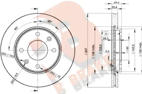 Bremsscheibe Vorderachse R BRAKE 78RBD24694 Bild Bremsscheibe Vorderachse R BRAKE 78RBD24694