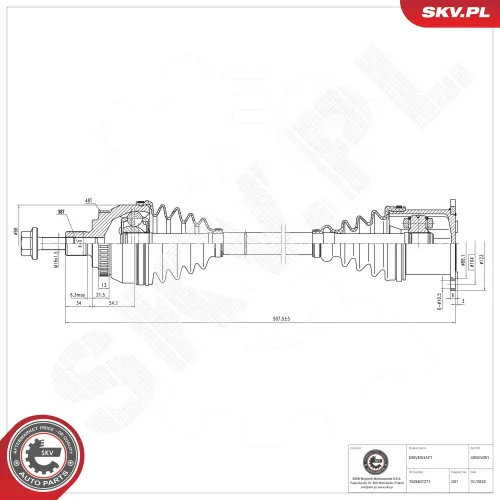 Antriebswelle Vorderachse links Vorderachse rechts ESEN SKV 40SKV001 Bild Antriebswelle Vorderachse links Vorderachse rechts ESEN SKV 40SKV001