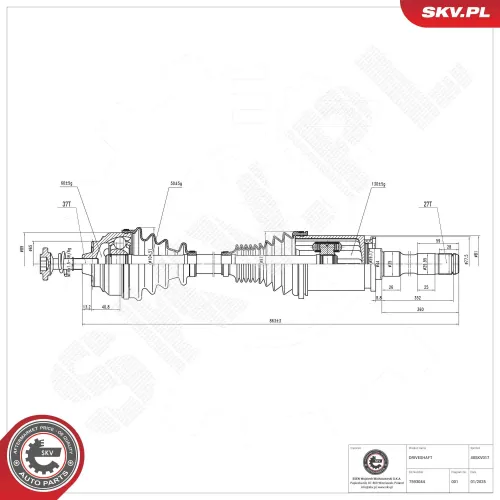 Antriebswelle Vorderachse rechts ESEN SKV 40SKV017 Bild Antriebswelle Vorderachse rechts ESEN SKV 40SKV017