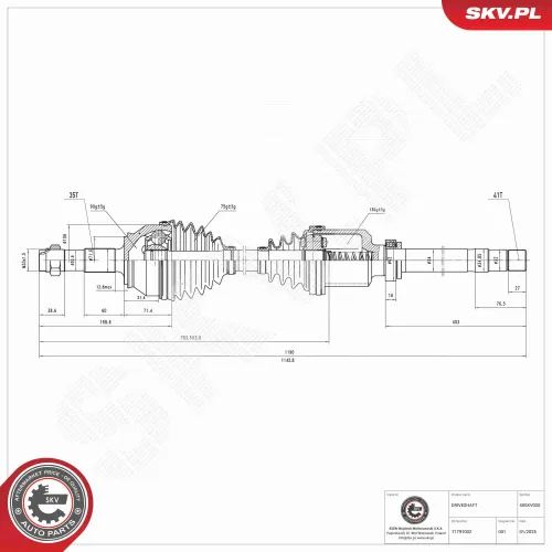 Antriebswelle Vorderachse rechts ESEN SKV 40SKV020 Bild Antriebswelle Vorderachse rechts ESEN SKV 40SKV020