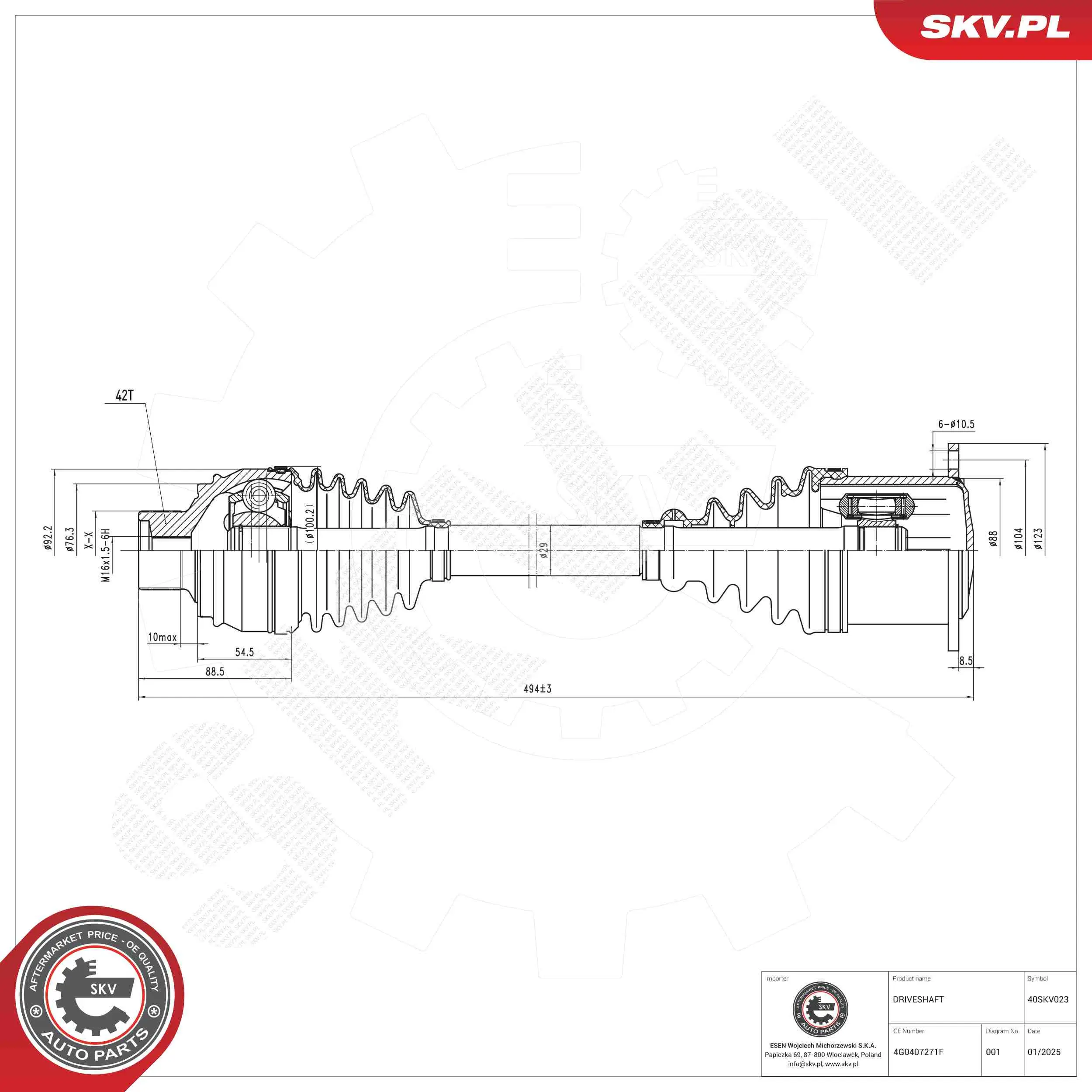 Antriebswelle ESEN SKV 40SKV023