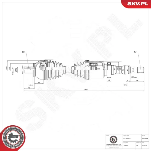 Antriebswelle Vorderachse rechts ESEN SKV 40SKV024 Bild Antriebswelle Vorderachse rechts ESEN SKV 40SKV024