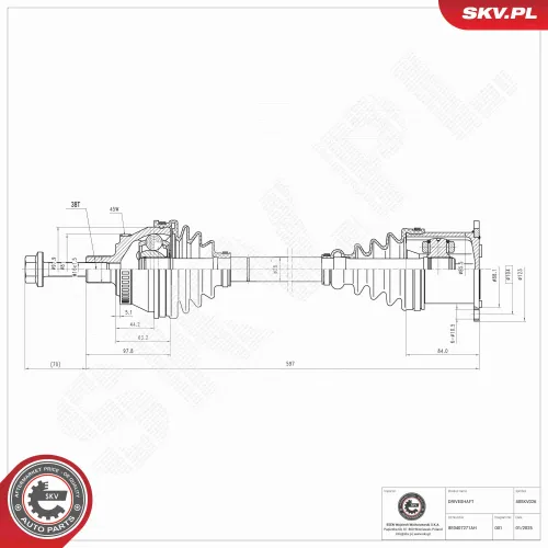 Antriebswelle Vorderachse links ESEN SKV 40SKV026 Bild Antriebswelle Vorderachse links ESEN SKV 40SKV026