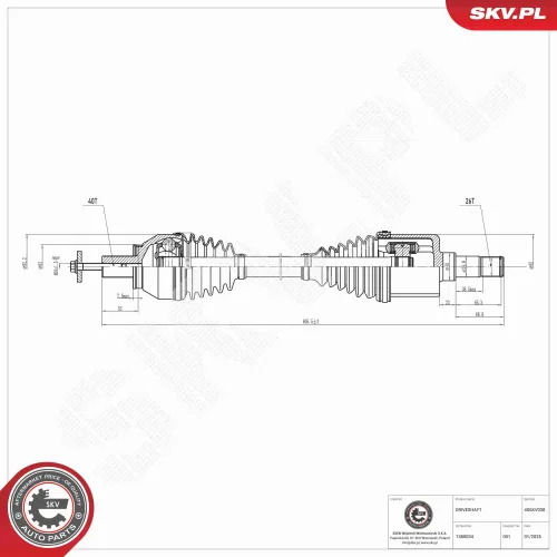 Antriebswelle Vorderachse links ESEN SKV 40SKV038 Bild Antriebswelle Vorderachse links ESEN SKV 40SKV038
