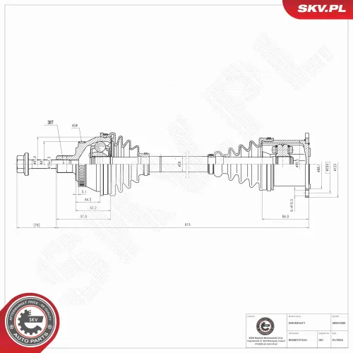 Antriebswelle Vorderachse rechts ESEN SKV 40SKV050 Bild Antriebswelle Vorderachse rechts ESEN SKV 40SKV050