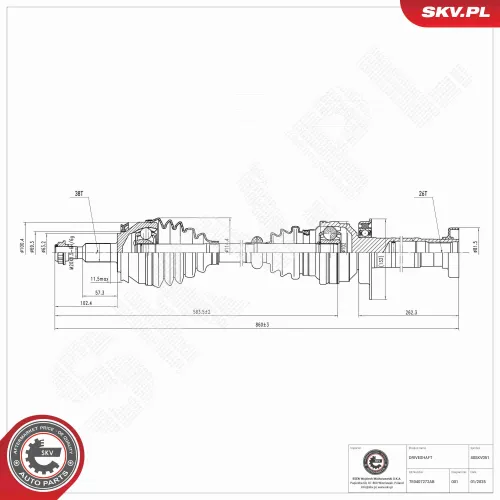 Antriebswelle Vorderachse rechts ESEN SKV 40SKV051 Bild Antriebswelle Vorderachse rechts ESEN SKV 40SKV051