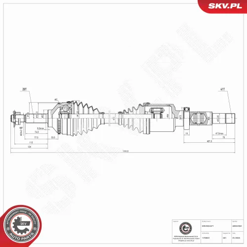 Antriebswelle Vorderachse rechts ESEN SKV 40SKV052 Bild Antriebswelle Vorderachse rechts ESEN SKV 40SKV052