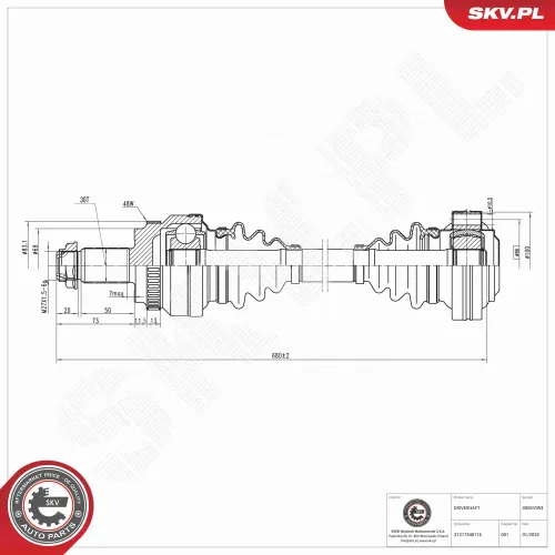 Antriebswelle Hinterachse rechts ESEN SKV 40SKV053 Bild Antriebswelle Hinterachse rechts ESEN SKV 40SKV053