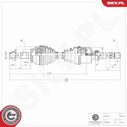 Antriebswelle Vorderachse rechts ESEN SKV 40SKV054 Bild Antriebswelle Vorderachse rechts ESEN SKV 40SKV054