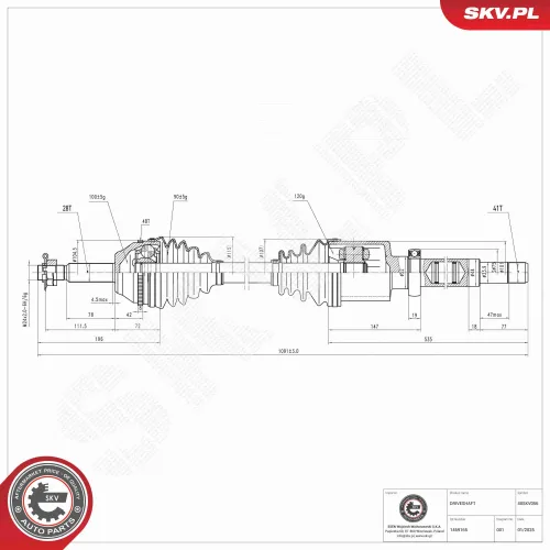 Antriebswelle Vorderachse rechts ESEN SKV 40SKV056 Bild Antriebswelle Vorderachse rechts ESEN SKV 40SKV056