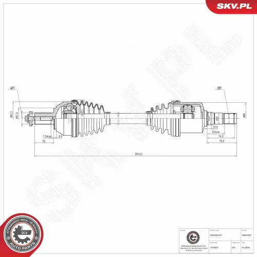 Antriebswelle Vorderachse links ESEN SKV 40SKV057 Bild Antriebswelle Vorderachse links ESEN SKV 40SKV057