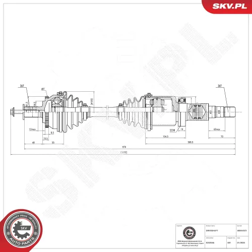 Antriebswelle Vorderachse rechts ESEN SKV 40SKV072 Bild Antriebswelle Vorderachse rechts ESEN SKV 40SKV072