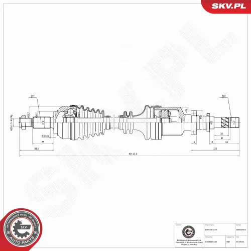 Antriebswelle Vorderachse rechts ESEN SKV 40SKV074 Bild Antriebswelle Vorderachse rechts ESEN SKV 40SKV074
