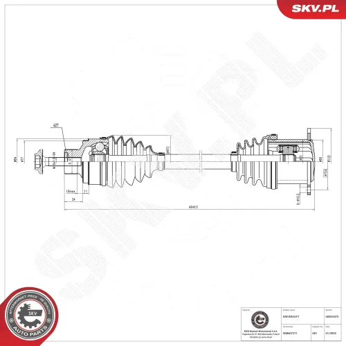 Antriebswelle Vorderachse links Vorderachse rechts ESEN SKV 40SKV075 Bild Antriebswelle Vorderachse links Vorderachse rechts ESEN SKV 40SKV075