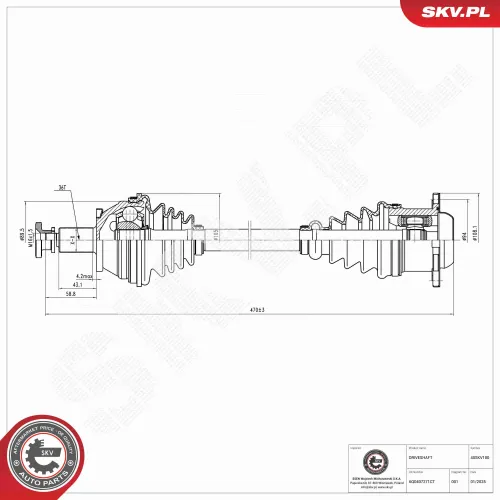 Antriebswelle Vorderachse links ESEN SKV 40SKV100 Bild Antriebswelle Vorderachse links ESEN SKV 40SKV100