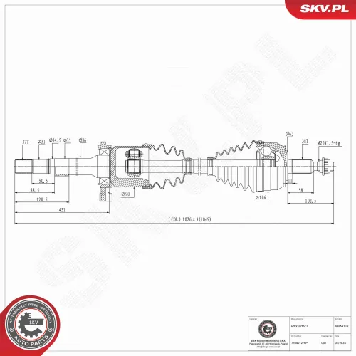 Antriebswelle Vorderachse rechts ESEN SKV 40SKV110 Bild Antriebswelle Vorderachse rechts ESEN SKV 40SKV110