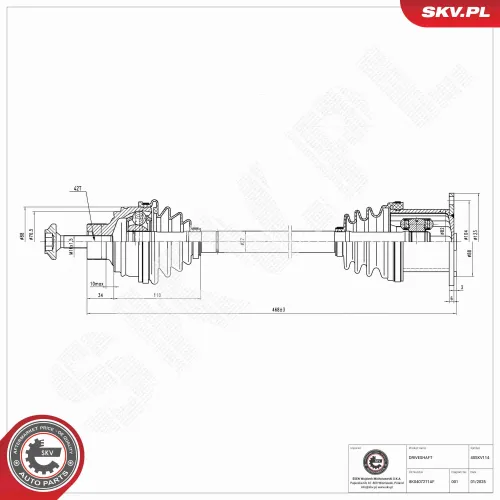 Antriebswelle Vorderachse links Vorderachse rechts ESEN SKV 40SKV114 Bild Antriebswelle Vorderachse links Vorderachse rechts ESEN SKV 40SKV114