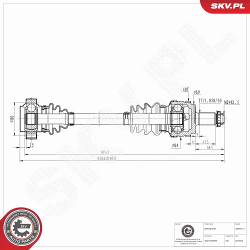 Antriebswelle ESEN SKV 40SKV117 Bild Antriebswelle ESEN SKV 40SKV117