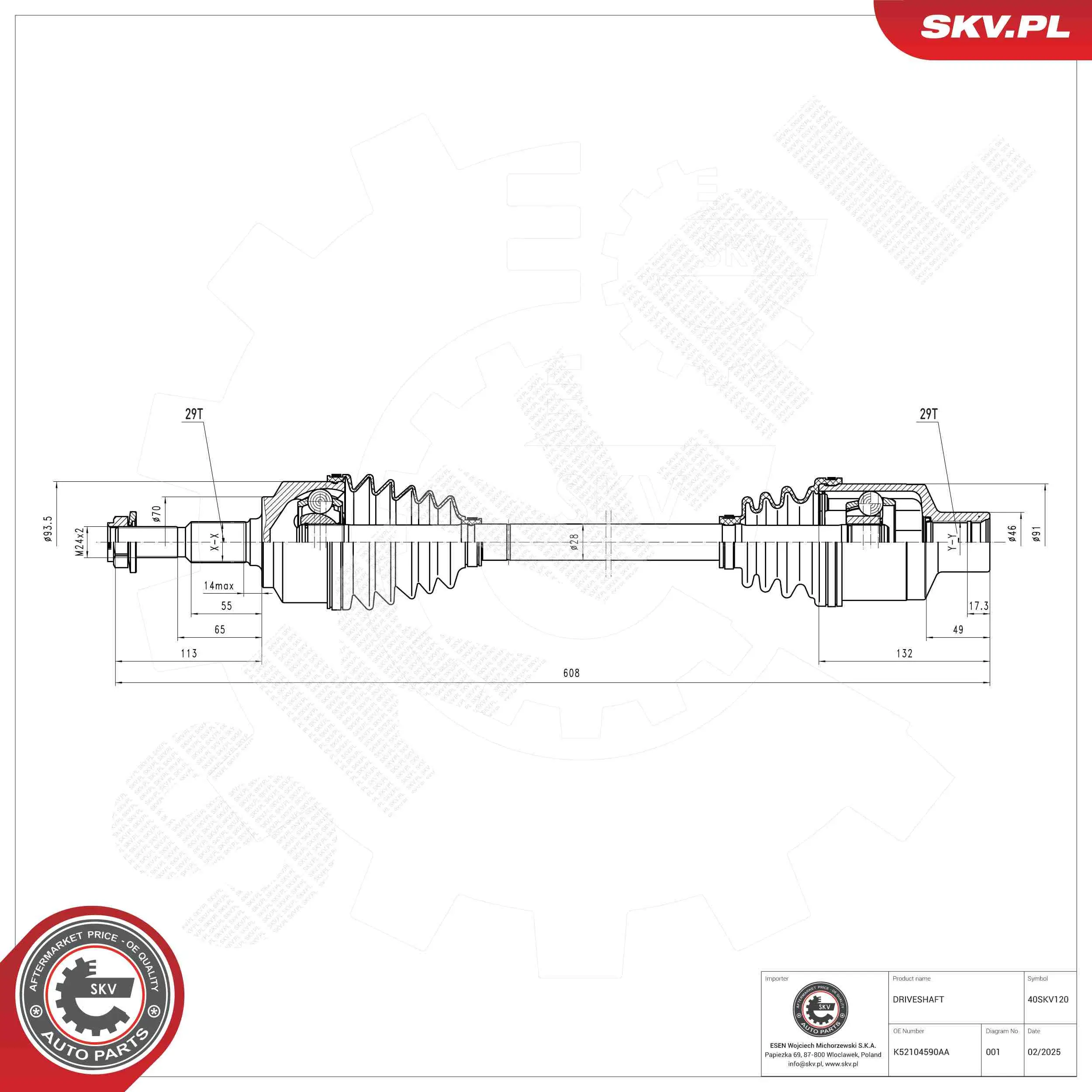 Antriebswelle Vorderachse rechts ESEN SKV 40SKV120