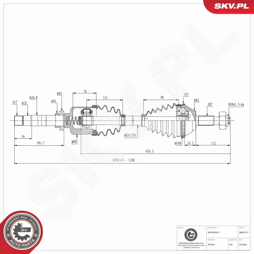 Antriebswelle Vorderachse rechts ESEN SKV 40SKV121 Bild Antriebswelle Vorderachse rechts ESEN SKV 40SKV121
