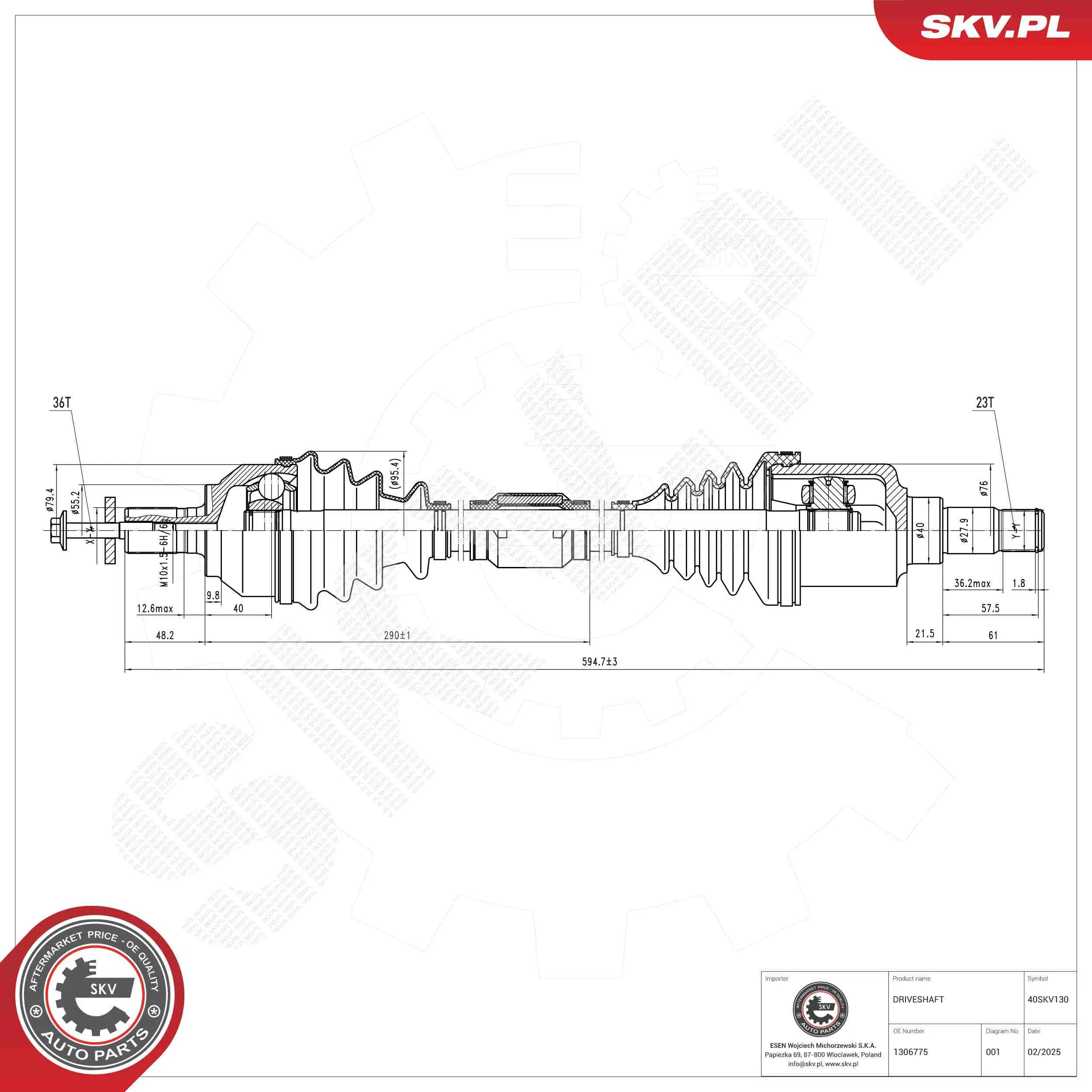 Antriebswelle Vorderachse links ESEN SKV 40SKV130
