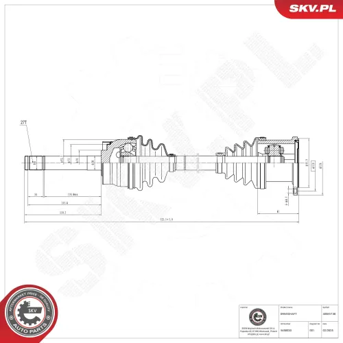 Antriebswelle Vorderachse links Vorderachse rechts ESEN SKV 40SKV138 Bild Antriebswelle Vorderachse links Vorderachse rechts ESEN SKV 40SKV138
