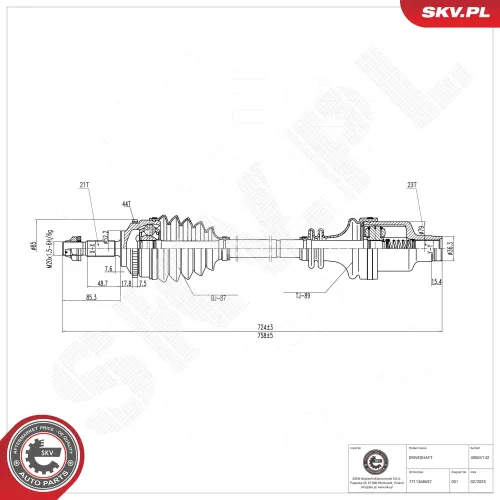 Antriebswelle Vorderachse rechts ESEN SKV 40SKV142 Bild Antriebswelle Vorderachse rechts ESEN SKV 40SKV142
