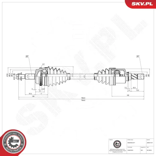 Antriebswelle Vorderachse links ESEN SKV 40SKV157 Bild Antriebswelle Vorderachse links ESEN SKV 40SKV157