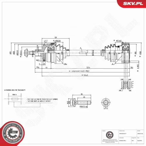 Antriebswelle Hinterachse links Hinterachse rechts ESEN SKV 40SKV163 Bild Antriebswelle Hinterachse links Hinterachse rechts ESEN SKV 40SKV163