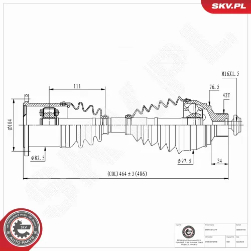 Antriebswelle Vorderachse links Vorderachse rechts ESEN SKV 40SKV165 Bild Antriebswelle Vorderachse links Vorderachse rechts ESEN SKV 40SKV165