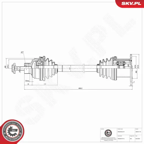 Antriebswelle Vorderachse links Vorderachse rechts ESEN SKV 40SKV172 Bild Antriebswelle Vorderachse links Vorderachse rechts ESEN SKV 40SKV172
