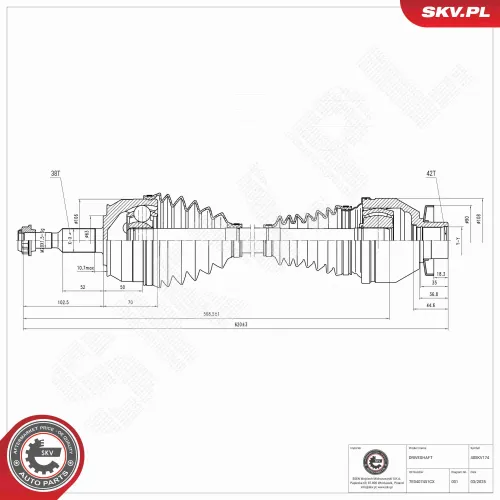 Antriebswelle Vorderachse links ESEN SKV 40SKV174 Bild Antriebswelle Vorderachse links ESEN SKV 40SKV174