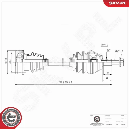 Antriebswelle ESEN SKV 40SKV175 Bild Antriebswelle ESEN SKV 40SKV175