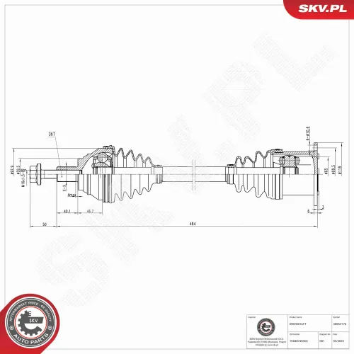 Antriebswelle Vorderachse links ESEN SKV 40SKV176 Bild Antriebswelle Vorderachse links ESEN SKV 40SKV176