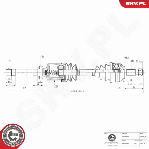 Antriebswelle Vorderachse rechts ESEN SKV 40SKV190 Bild Antriebswelle Vorderachse rechts ESEN SKV 40SKV190