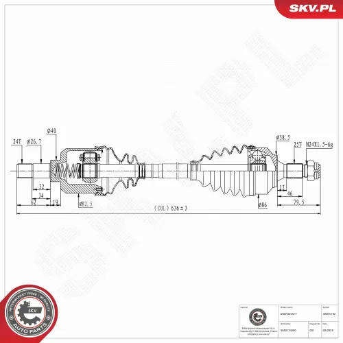 Antriebswelle Vorderachse links ESEN SKV 40SKV192 Bild Antriebswelle Vorderachse links ESEN SKV 40SKV192