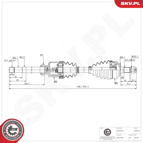 Antriebswelle Vorderachse rechts ESEN SKV 40SKV196 Bild Antriebswelle Vorderachse rechts ESEN SKV 40SKV196