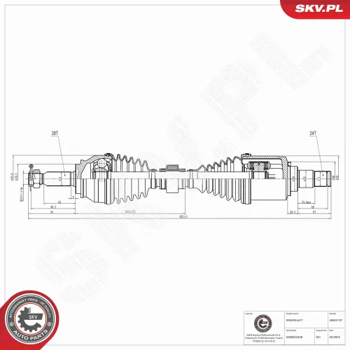 Antriebswelle Vorderachse links ESEN SKV 40SKV197 Bild Antriebswelle Vorderachse links ESEN SKV 40SKV197